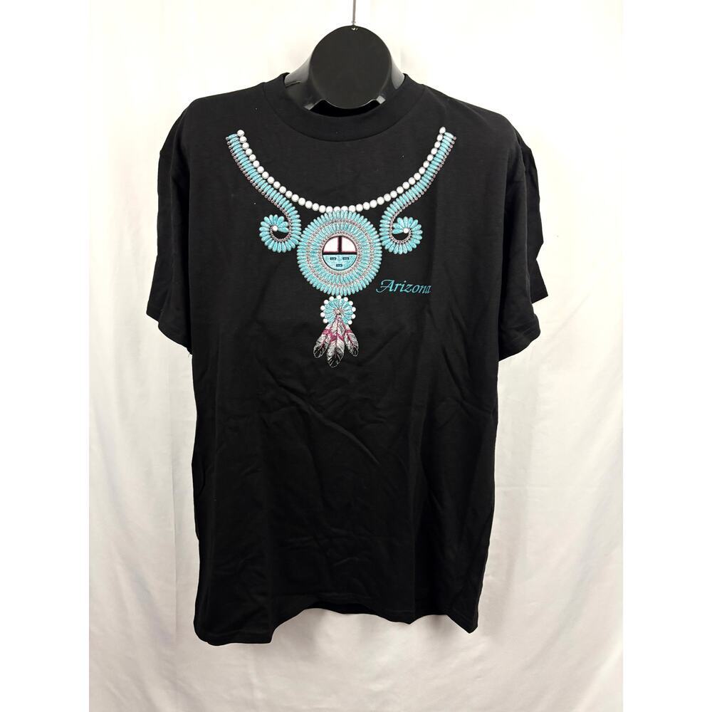 Vintage Arizona Crewneck T Shirt Native American Turquoise Men's LARGE